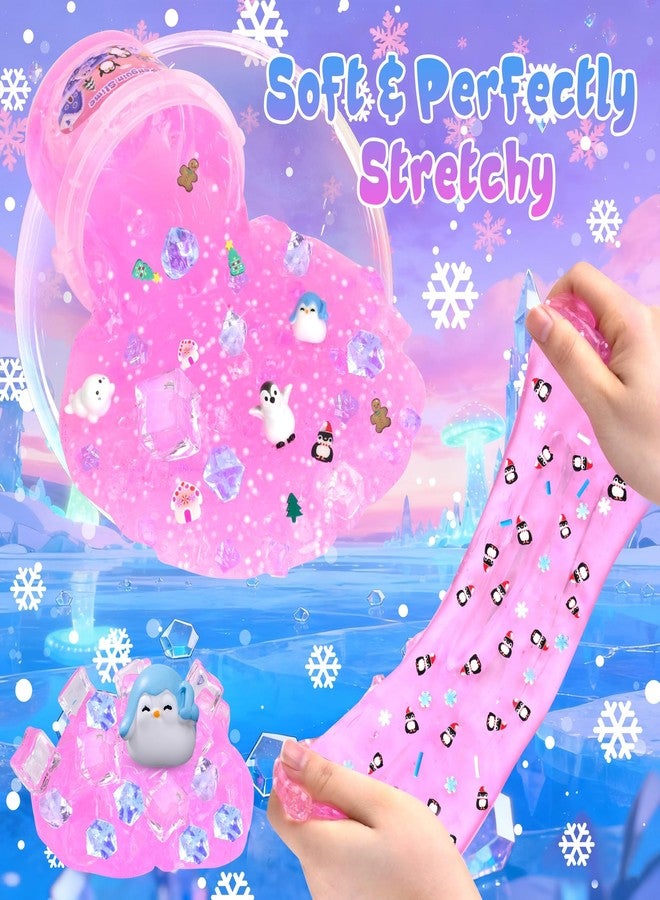 Joytry Penguin Slime Kit 10oz, Big Clear Slime Bucket with Cute Charms, Fun Pink Slime Sensory Toys, Slime Pack Goodie Bag Stuffers, Birthday for Boys Girls Ages 4 5 6 7 8 9 10 11 12 - Image 4